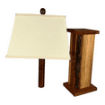thumbnail image 4 of 29" Tall Battery Operated Live Edge Wood Table Lamp for Indoor or Outdoor, 4 of 5