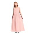 thumbnail image 1 of Oyolan Robe Longue d'Été pour Fille, Dos Nu, Maxi, Mariage, Fête, Concours, Robe de Bal, Rose, 16, 1 of 7