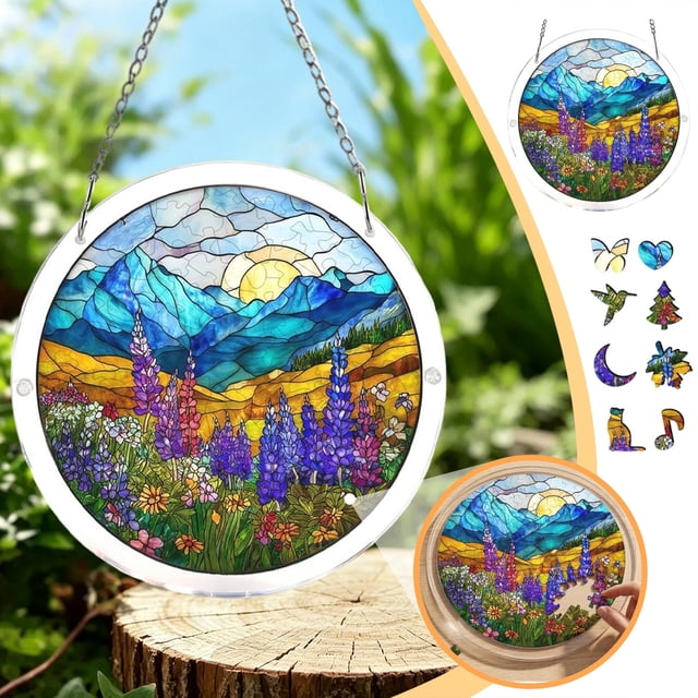 Acrylic Puzzles Decorative Sign Suncatcher Window Hanging Suncatcher Acrylic Puzzles Garden Decoration For Women Men And Moms Birthday Gift And Home Decor