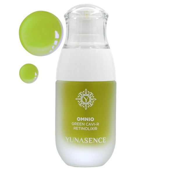 YUNASENCE OMNIO Green Cavi-R Retinolixir con 3% de bakuchiol, marula, vitamina C, hongo Chaga. Antienvejecimiento Antiarrugas.