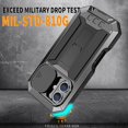 thumbnail image 5 of Case for iPhone 16 Plus,Military Grade 3 in 1 Metal Full-Body Rugged Stylish Kickstand Protective Case with Built-in Screen Protector Phone Case for iPhone 16 Plus,6.7 inch 2024 (Silver), 5 of 14