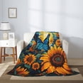 thumbnail image 2 of Sikiie Colorful Cloud Butterfly Sunflower Cozy Flannel Fleece Throw Blanket: Lightweight & Thick for All Seasons - Perfect for Women, Men, & Kids"60"x50", 2 of 6