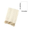 thumbnail image 2 of yulier Knitted Throw Blanket, Solid Color Tassel Blanket for Couch Sofa Bed, Soft Lightweight Breathable Summer Blanket, Living Room Home Decor Warm Woven Blanket, Beige, 2 of 5