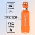 thumbnail image 2 of Coldest Sports Water Bottle - Straw Lid Bottle with Handle Leak Proof, Vacuum Insulated Stainless Steel, Double Walled, Thermo Mug, Tumbler (21 oz, Jupiter Orange), 2 of 8