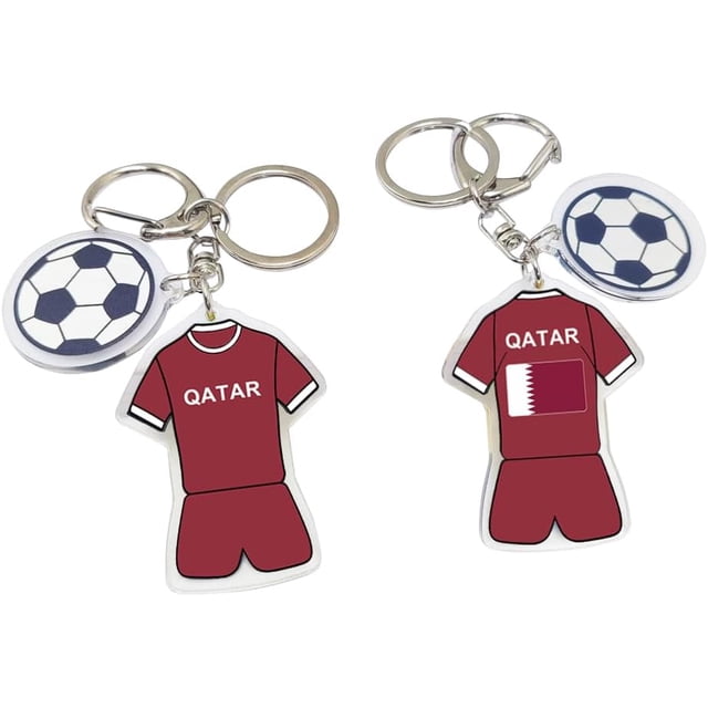 Yanonmyfd2026 World Cup Soccer Keychain - World Cup Pride Accessory, Football Fan Gift & Souvenir (2PCS),Qatar