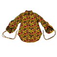 thumbnail image 3 of Bintarealwax Women 2 Piece Outfits African Print Long Sleeves Button Down Shirt Shorts Sets Business Work Fashion Set 2025, 3 of 5