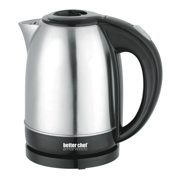 Tetera Eléctrica Better Chef Inalámbrico de Acero Inoxidable 1.7 Litros | Hervidor de Agua 7 Tazas Apagado Automático