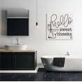 thumbnail image 2 of The Stupell Home Decor Collection Toilet Hello Sweet Cheeks Black and White Curly Script Cursive Typography XL Canvas Wall Art, 2 of 6