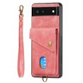 thumbnail image 5 of Nalacover for Google Pixel 6, Slim Case Wallet with Credit Card Holder, Back Flip Premium Leather Magnetic Clasp Kickstand Wirst Hand Strap Shockproof Cover for Google Pixel 6, Pink, 5 of 7