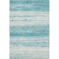 thumbnail image 2 of HomeRoots 668197 8 x 10 ft. Teal & Ivory Striped Transitional Washable Machine Made Rectangle Area Rug with UV Protection, 2 of 9