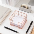 thumbnail image 2 of Yhmxh Metal Sticky Note Holder, 3.6 x3.6 Inch Black Wire Desk Organizer, Sticky Notes Dispenser for Office Home, Compact Desktop Storage for Memo Pads, Paper Clips & Small Supplies, 2 of 7