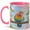 Pink, variant on Colorful Lovebird Coffee Mug, Spring Floral Swing Bird Lover Design, 11 oz Ceramic Cup
