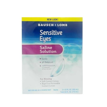 2 Pack Bausch & Lomb Sensitive Eyes + Saline Solution 24 fl Oz
