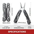 thumbnail image 4 of TAWOM 21-in-1 Multitools Pocket Knife, Multi-Function Pliers, Self-Locking EDC Survival Gear with Pouch for Camping, Outdoor , Father's Day Gift for Men, Dad, Him, Gray, 4 of 11