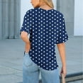 thumbnail image 6 of Bmawag Tops for Women Plus Size Short Sleeve Crew Neck Polka Dot Lightweight Tops Blouses Women's Spring Summer Casual Vacation Leisure Loungewear Navy XL, 6 of 8