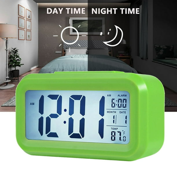 Digital Led Alarm Clock Snooze Backlight Time Calendar Thermometer Temperature Com Digital Led Alarm Clock Snooze, Alarm Clock That Illuminates On Ceiling