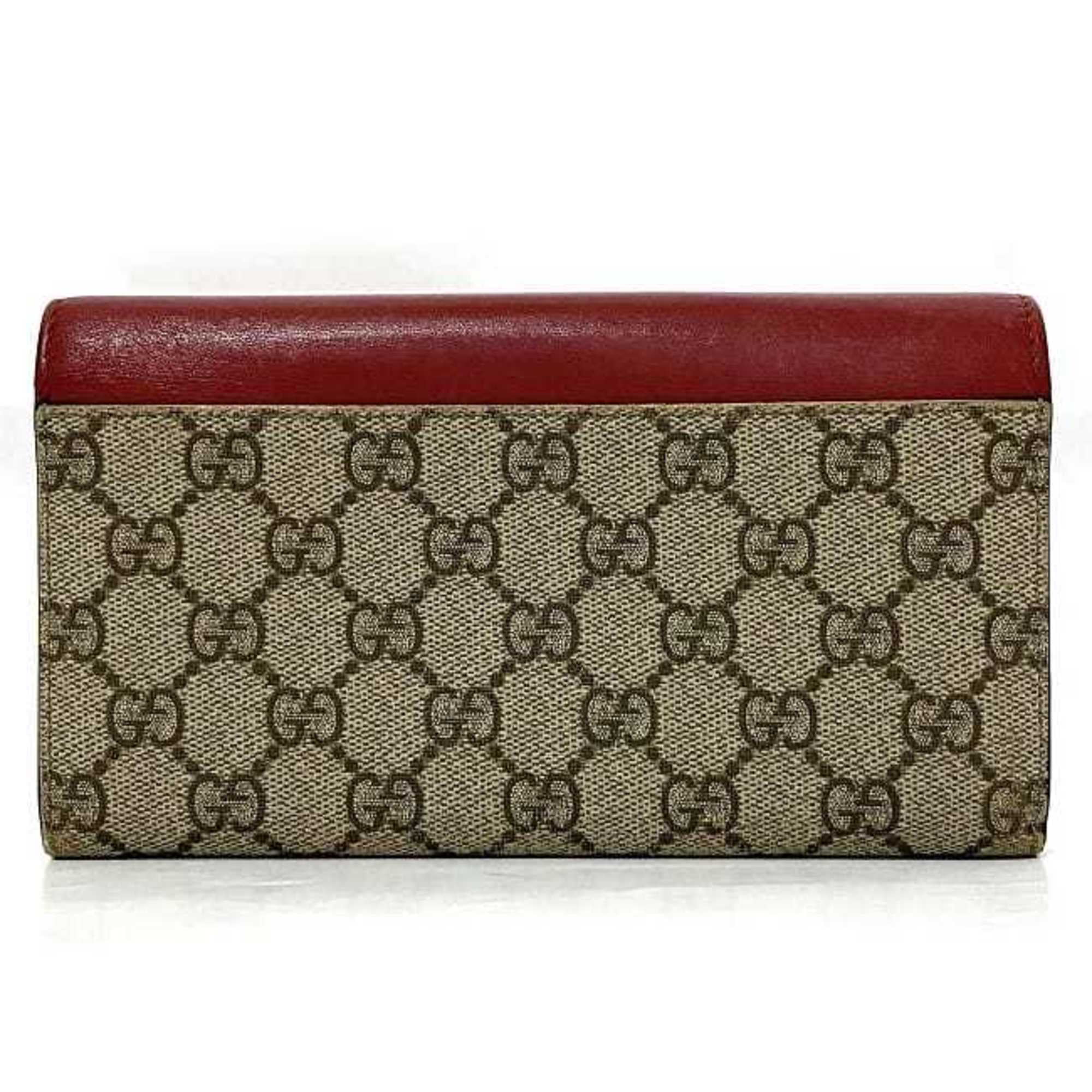Gucci Red Guccissima Leather Flap Continental Wallet