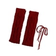 thumbnail image 2 of LAVA 2 Pairs Leg Warmers for Women Fashion Knitted Knee High Socka Winter Cable Knit Legging Boot Socks Red, 2 of 7