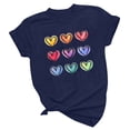 thumbnail image 5 of Short Sleeve Top Dgankt Women's Valentine's Day Short Sleeve T-Shirt Letter Printed Solid Color Tops Short Sleeve Round Neck Tops, 5 of 6