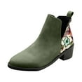 thumbnail image 2 of Fesfesfes Boots Women Fashion Color Boots Chunky Heel Low Heel Pointed Toe Back Zipper Short Boots 5(37), 2 of 9
