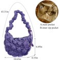 thumbnail image 4 of LinYooLi Crescent Bag for Women Small Velvet Padded Cotton Quilted Tote Bag Puffer Tote Bag Dumpling Crossbody Hobo Purse, 4 of 7