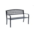 thumbnail image 2 of 50" L Metal Garden Bench Black Criss Cross Design, 2 of 3