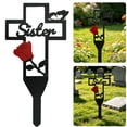 thumbnail image 6 of Metal Cross Memorial Stake with Red Rose, Cemetery Grave Marker for Mom Dad Sister, 6 of 8