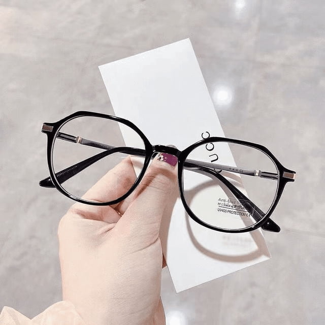 Adecuado para múltiples ocasiones Espejo Marco poligonal Marco de estilo coreano para hombres y mujeres Gafas de rayos de luz anti-azules de alta definición