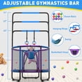 thumbnail image 4 of CITYLE Trampoline for Kids 600LBS 5.5FT Toddler Trampoline Indoor Outdoor with Basketball Hoop, Swing, Adjustable Bar, 66'' Mini Small Trampoline with Enclosure, Gifts for Toddlers, Boys & Girls, 4 of 8