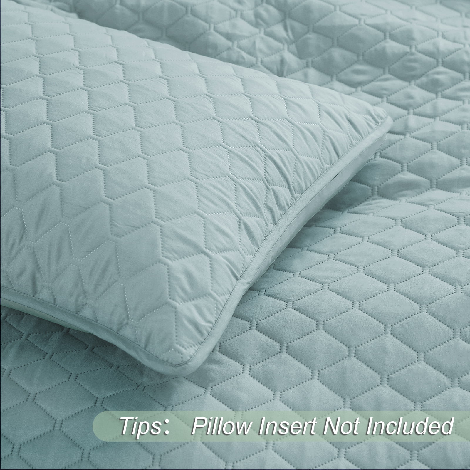 Exclusivo Mezcla Queen Quilt Set, 3-Piece Lightweight Queen Quilts Soft Bedspreads Bed Coverlets, Aqua Blue, 90"x96"
