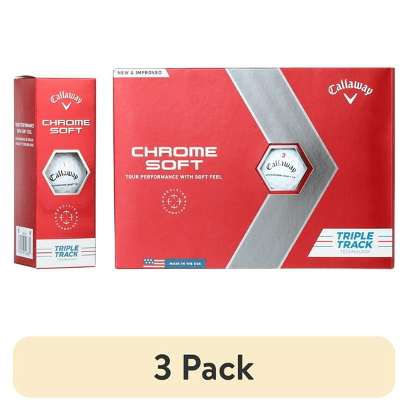(3 pack) Callaway Chrome Soft 22 Triple Track Golf Balls 12pk White