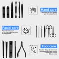 thumbnail image 4 of GHSDFBB Manicure Pedicure Kit Nail Clippers Set 18 in1 High Precision Stainless Steel Black Cutter File Sharp Scissors for Men & Women Fingernails & Toenails Vibrissac Scissors with Stylish Case, 4 of 7