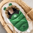 thumbnail image 4 of Saco de dormir de invierno para bebé, resistente al viento, cálido, para cochecito de bebé. Cigarra verde, 4 of 8