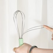 Stainless Steel Balloon Whisk, Whisk for Cooking Handheld Egg Beater with Rust-Proof Sturdy Wires & Non-Slip Silicone Handle for Beating, Stirring, Blending(cyan handle)