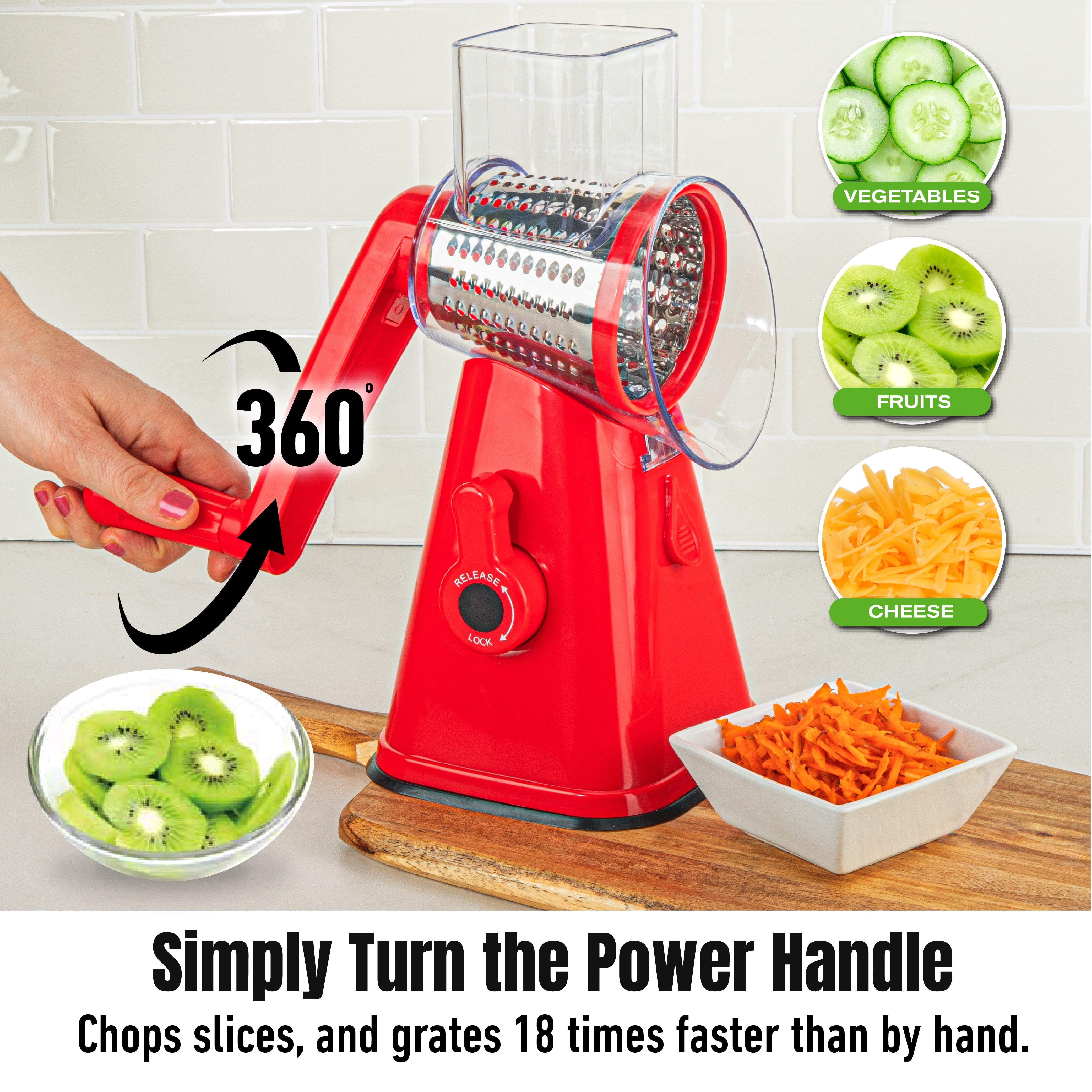 NIB H2H House 2 Home Rotary Countertop Suction Slicer and cheese Grater w/3  size Barrels Food Preparation veggie vegetable cutter for Sale in Long  Beach, CA - OfferUp