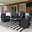 Black /Navy Blue, variant on LayinSun 6 Pieces Outdoor Patio Furniture Set, Rattan Wicker Sectional Swivel Rocker Chairs Sets