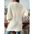 thumbnail image 5 of Women Knit Long Cardigan Long Sleeve Open Front Oversized Sweater Coat Black L, 5 of 8