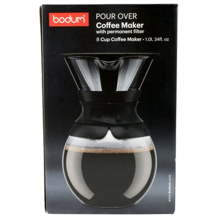 Bodum 8 Cup Black Pour Over Coffee Maker with Permanent Filter