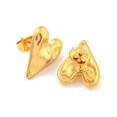 thumbnail image 2 of 5pairs Heart 304 Stainless Steel Ear Studs Stud Earrings for Women Golden 16x13mm Gold, 2 of 2