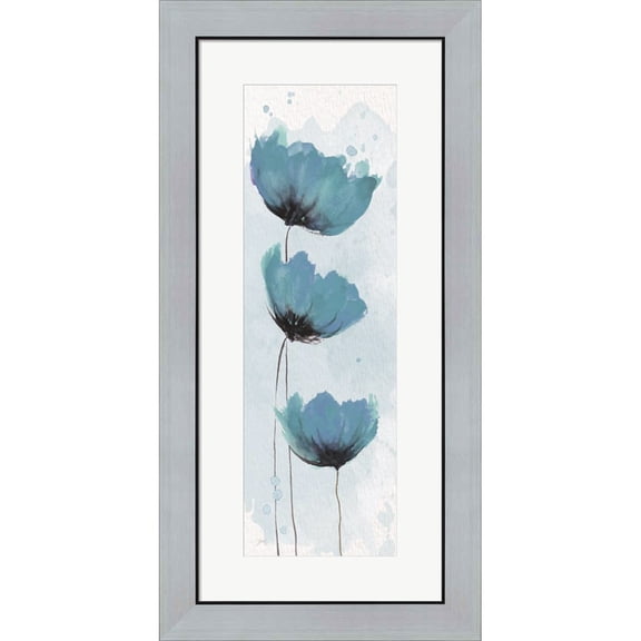 Great Art Now Blue Poppies 2 by Diane Stimson, Framed Wall Art, 16.25W x 32.25H