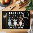thumbnail image 2 of Black Gnomes Easter Placemats Set of 4, Eggs Botanical Carrot Pastoral Placemats for Dining Table, Place Mats for Kitchen Tabletop, Waterproof Wipeable Dining Table Mats Set, 2 of 9