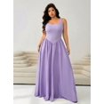 thumbnail image 3 of Mauve Purple Plus Size Sleeveless Square Neck A-Line Maxi Dress For Women Summer Long Flowy Dress, 3 of 6