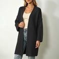 thumbnail image 6 of Otvok Women Textured Rib Knit Open Front Cardigan, Long Drop Shoulder Sleeve Mid Length Loose Knit Sweater Outerwear, 6 of 7