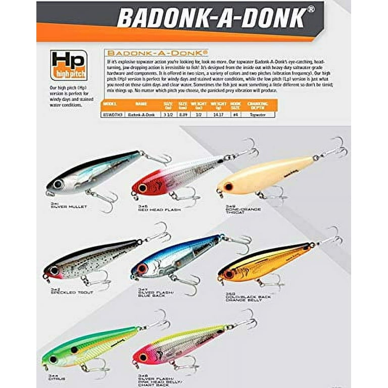 Bomber Lures Badonk-A-Donk High Pitch Saltwater Grade, (3-1/2-Inch) 