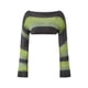 thumbnail image 5 of VISgogo, suéter de punto a la moda para mujer, Tops cortos de manga larga de Color a rayas en contraste, jerséis salvajes informales de primavera VISgogo  moda, 5 of 9