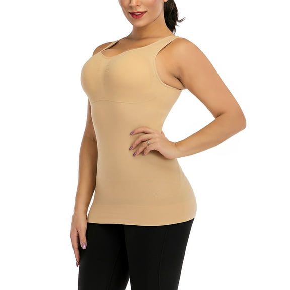 KingShop Womens Shapewear Vest Body Shaper Tank Tops Seamless Padded Posture Corrector Compression Vest Top