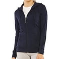 thumbnail image 3 of Women's Zip Up Cotton Light Hoodie Jacket (M, Navy), 3 of 4