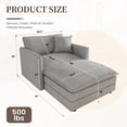 thumbnail image 5 of Muumblus Oversized Lounge Chair with Ottoman, Plush Cloud Accent Armchair for Living Room, Bedroom, Gray Chenille, 5 of 10