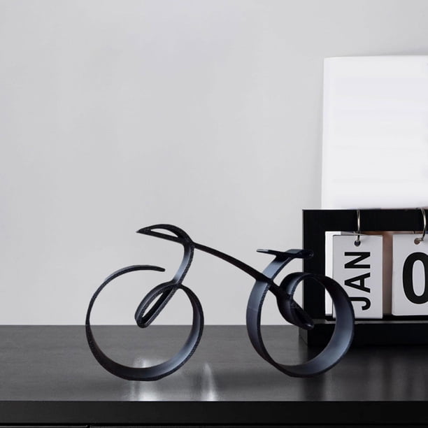 Escultura de bicicleta decoración del hogar hierro único para amantes de la bicicleta artesanía enmarcada de alambre negro escultura artística estatua Macarena Escultura de bicicleta