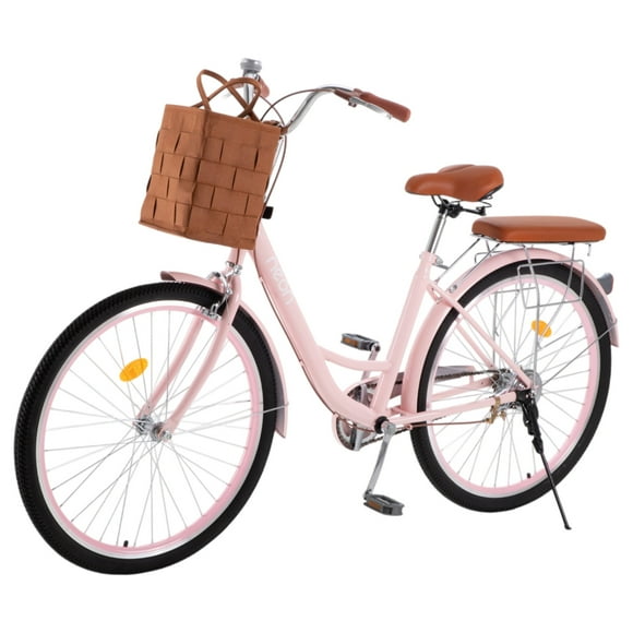 Bicicleta Neon Urbana Rodada 26 Con Canastilla Color Rosa